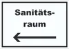 Sanitätsraum Schild mit Text und Richtungspfeil links Produktbild-Vorschau 1