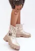 Damen-Stiefel Mit Massiver Sohle Und Flachem Absatz Beige Produktbild-Vorschau 3