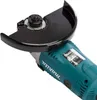 Close-up of a Makita angle grinder with its protective guard. Produktbild-Vorschau