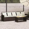 vidaXL Gartensofa 5-Sitzer mit Kissen Braun Poly Rattan Produktbild-Vorschau 2
