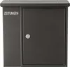 A dark gray mailbox with a newspaper compartment. Produktbild-Vorschau