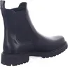 A side view of a black leather Chelsea boot with a thick sole. Voir les images du produit
