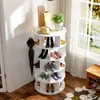 okwish Schuhregal, drehbarer Winkel, weiß rund, 5 Ebenen, Produktbild-Vorschau 2