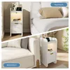 UnboxG, ensemble de 2 tables de chevet blanches avec tiroir Voir les images du produit 2