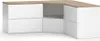 A corner desk with white drawers and a wooden top. Anteprima dell’immagine prodotto