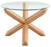 home24 Couchtisch - Rund - Glas / Eiche Massiv Produktbild-Vorschau 3