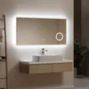 A modern bathroom vanity with a rectangular sink and a large LED mirror. Náhled obrázku produktu