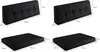 Four images showing different sizes of black cushions with dimensions indicated. Produktbild-Vorschau
