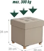 Pouf Relaxdays con vano portaoggetti, imbottito, A x L x P: Anteprima dell’immagine prodotto 4