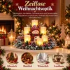 Weihnachtsdeko Schneemann mit LED Kerzenlicht, Tischdeko Produktbild-Vorschau 7