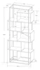 Bücherregal 'Rennebu' 194x80x33 cm 5 Fächer Schwarz/Eiche Produktbild-Vorschau 7