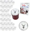 A collection of empty jars with decorative lids, a filled jar, a recipe book, and a decorative plate, all featuring a deer motif. Voir les images du produit