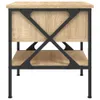 A product shot of a wooden and metal nightstand against a white background. Náhled obrázku produktu