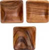 3er Set Snackteller Klein 10x10cm Akazienholz Teller Natur Produktbild-Vorschau 1