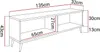 A diagram showing the dimensions of a TV stand. Produktbild-Vorschau