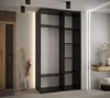 A modern entryway with a large black wardrobe and a wooden door. Produktbild-Vorschau