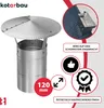 KOTARBAU® Schornsteinabdeckung Edelstahl ø 120 mm Produktbild-Vorschau 7