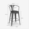 Hoher barhocker industrielles design bar küche Steel Wood Produktbild-Vorschau 5