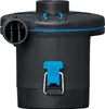 A close-up studio shot of a black electric air pump with blue accents. Produktbild-Vorschau