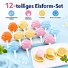 12er Silikon Eisformen Lollipop Popsicle Form Set Produktbild-Vorschau 3