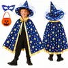 4er-Set Halloween Zauberer Kostüm für Kinder mit Umhang Produktbild-Vorschau