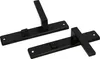 Two black door handles with mounting plates are shown on a white background. Podgląd zdjęcia produktu