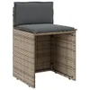 vidaXL 3-tlg. Bistro-Set mit Kissen Grau Poly Rattan Produktbild-Vorschau 5