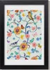 Bild 20x30 MDF-Rahmen, Wandkunst Vögel Schmetterlinge Produktbild-Vorschau 1