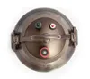 A top-down view of a pressure cooker lid with various valves and a handle. Produktbild-Vorschau