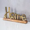Home Aufsteller Schriftzug H17cm Metall Gold Holz Deko Produktbild-Vorschau 2