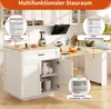 A kitchen island with storage is shown in a kitchen setting, with close-up insets highlighting its features. Anteprima dell’immagine prodotto