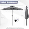 Diagram showing the dimensions of a gray umbrella. Anteprima dell’immagine prodotto