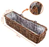 Rattan Balkonkasten eckig mit Folie natur dunkel - 60 x 19 Produktbild-Vorschau 2