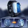 A smartwatch with a screen protector, shown with before and after images demonstrating its protective qualities. Produktbild-Vorschau