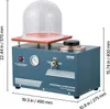 A VEVOR vacuum casting machine is shown with dimensions indicated. Podgląd zdjęcia produktu