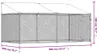 Cuccia per cani con tetto e porta Grigio 4x2x2 m Acciaio Anteprima dell’immagine prodotto 8