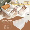 A child's bed with integrated desk and storage drawers, presented in a marketing collage format. Produktbild-Vorschau