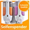 Doppel-Seifenspender Wandmontage 2x 400ml – Kunststoff Produktbild-Vorschau 1