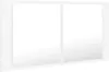 vidaXL LED-Bad-Spiegelschrank Weiß 90x12x45 cm Acryl Produktbild-Vorschau 7