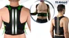 A collage of images showing a man wearing a posture corrector, with close-ups and diagrams illustrating its use. Náhled obrázku produktu