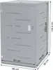 A 3D rendering of a gray metal trash can enclosure with dimensions indicated. Podgląd zdjęcia produktu
