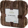 Miękki koc flano NINA 200x220 cm ciemnobrązowy ciepły i Podgląd zdjęcia produktu 6