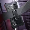 A close-up shot of a black phone case with a belt clip attached to a grey fabric strap. Produktbild-Vorschau
