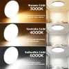 Collage showing different light temperatures of a ceiling lamp in a bedroom setting. Podgląd zdjęcia produktu