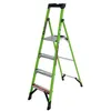A bright green step ladder with silver steps and black accents is shown against a white background. Podgląd zdjęcia produktu