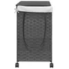vidaXL Wäschekorb mit Rollen Grau 60x35x60,5 cm Rattan Produktbild-Vorschau 5