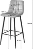 A bar stool with dimensions indicated by lines and text. Voir les images du produit