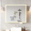 A modern bathroom vanity with a lit mirror above a sink. Náhled obrázku produktu