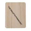 A wooden coaster with text on it, isolated on a white background. Produktbild-Vorschau