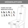 Stuhlhussen 4er Set Stretch Graublau Elastisch Waschbar für Produktbild-Vorschau 6